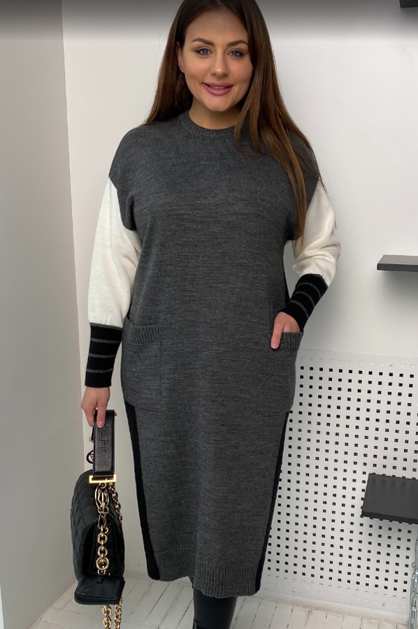 В'язане плаття "Лаціо" графіт В'язане плаття "Лаціо" графіт