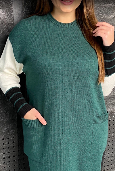 В'язане плаття "Лаціо" зелене В'язане плаття "Лаціо" зелене