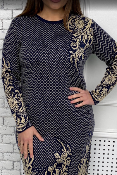 В'язане плаття "Севілья" темно-синє В'язане плаття "Севілья" темно-синє