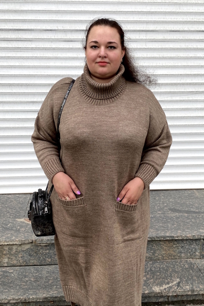 В'язане плаття "Вогонь" мокко В'язане плаття "Вогонь" мокко