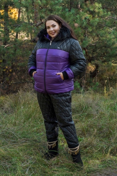 Зимова куртка великих розмірів "Мінесота" фіолетова