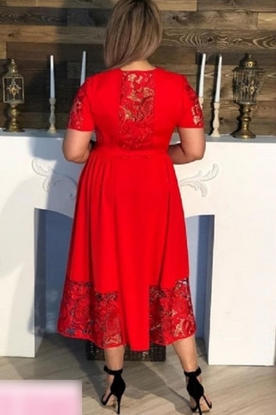 Плаття великих розмірів "Бонді" червоне