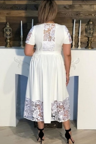 Плаття великих розмірів "Бонді" біле