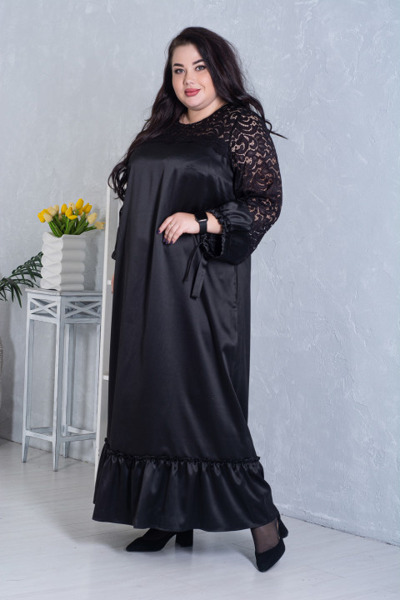 Плаття великих розмірів "Інес" чорне