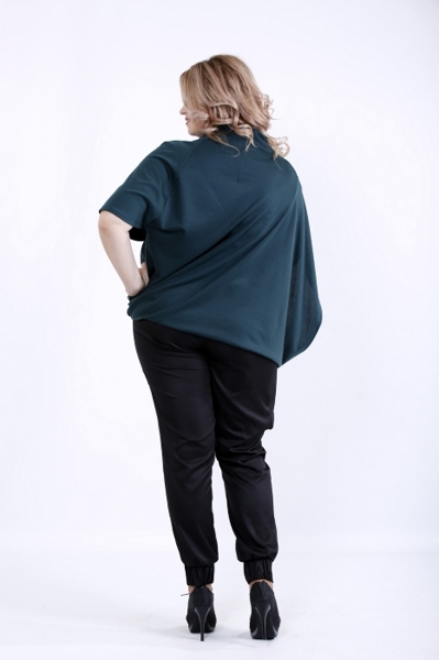 Блуза великих розмірів "Валентина" темно-зелена