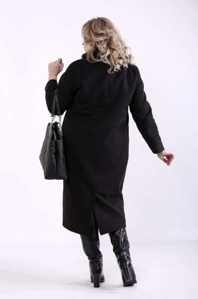 Пальто великих розмірів "Домініка" чорне
