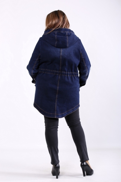 Джинсова куртка великих розмірів "Мерея" темно-синя