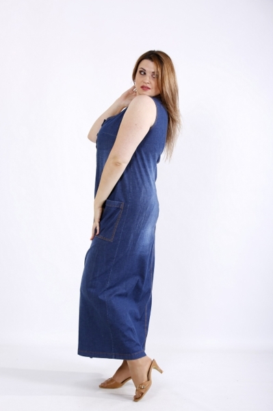 Плаття великих розмірів "Тіна" синє