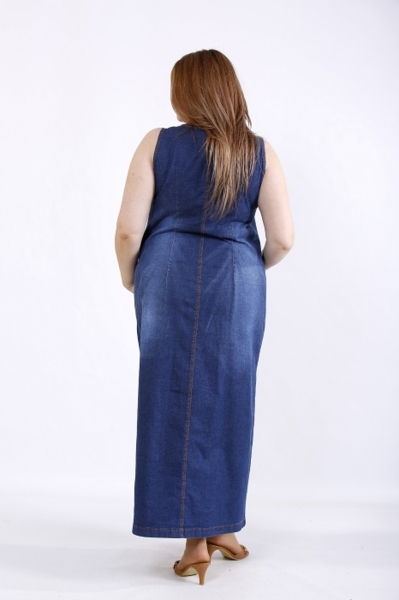 Плаття великих розмірів "Тіна" синє