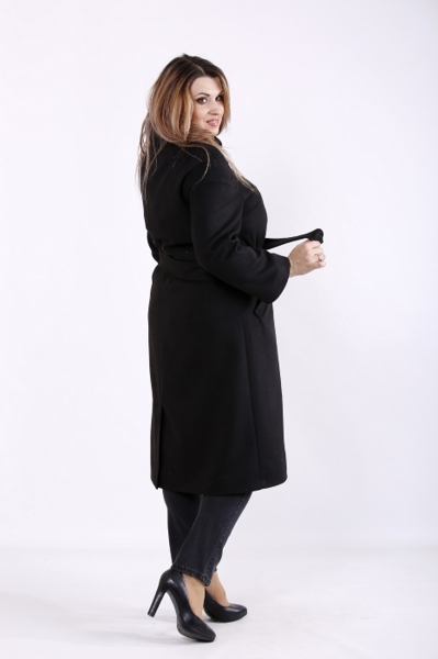 Пальто великих розмірів "Клара" чорне