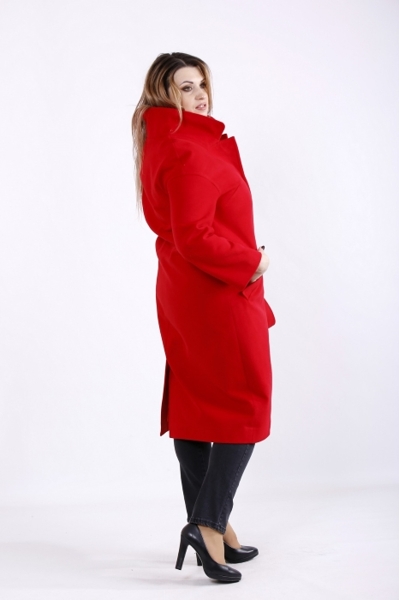 Пальто великих розмірів "Клара" червоне