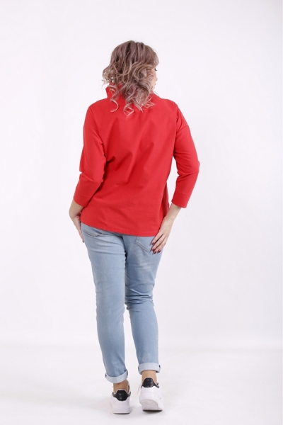 Блуза великих розмірів "Азалія" червона