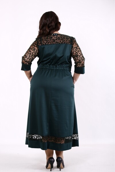 Плаття великих розмірів "Домані" темно-зелене