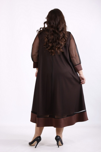 Плаття великих розмірів "Еліс" коричневе