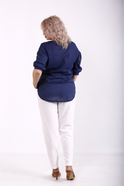 Блуза великих розмірів "Гретель" синя