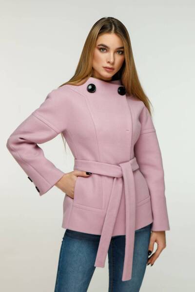 Пальто великих розмірів "Фокстрот" рожеве