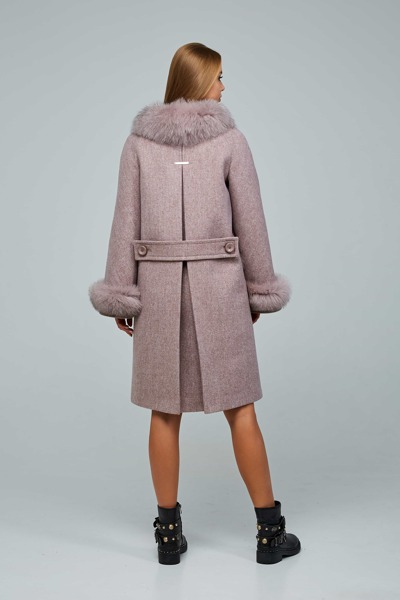 Зимове пальто великих розмірів "Аліса" рожеве