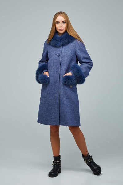 Зимове пальто "Аліса" синє