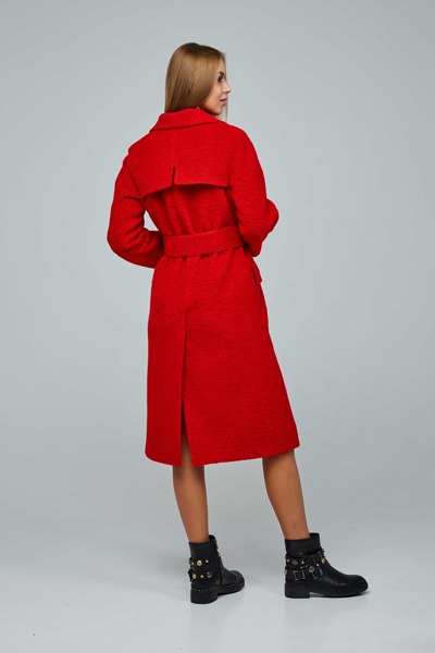 Пальто великих розмірів "Аніта" червоне