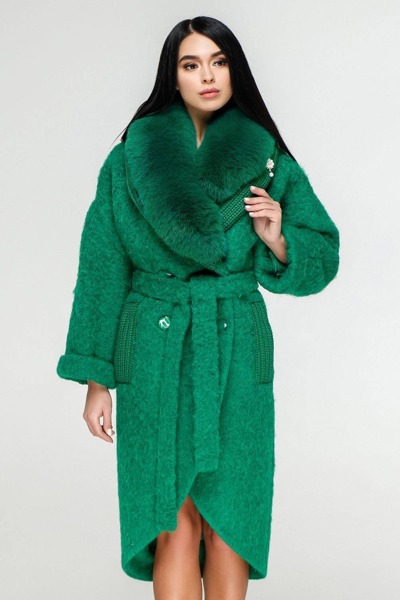 Зимове пальто великих розмірів "Бейрут" зелене