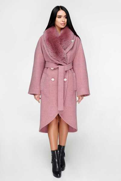 Зимове пальто великих розмірів "Бейрут" рожеве