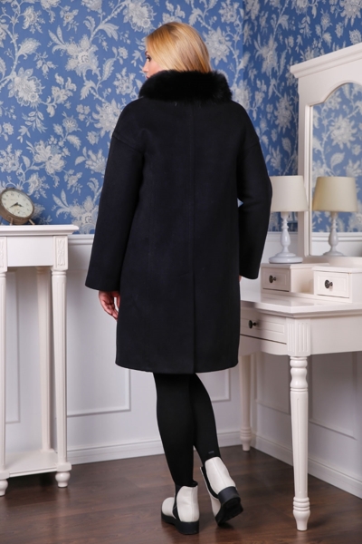 Зимове пальто великих розмірів "Джаз" чорне
