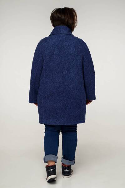 Пальто великих розмірів "Стефані" синє
