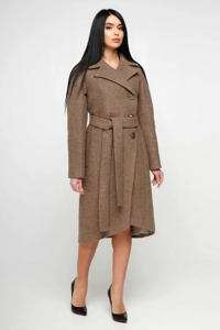 Пальто великих розмірів "Стайл" коричневе