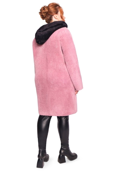 Пальто з альпаки "Леона" рожеве