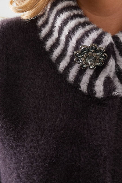 Пальто з альпаки "Медея" чорниця
