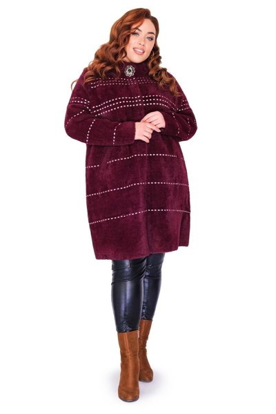 Пальто з альпаки "Мода" бордо