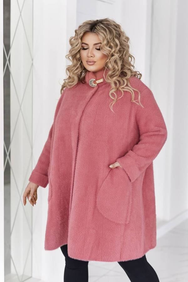 Пальто з альпаки "Монсерат" рожеве