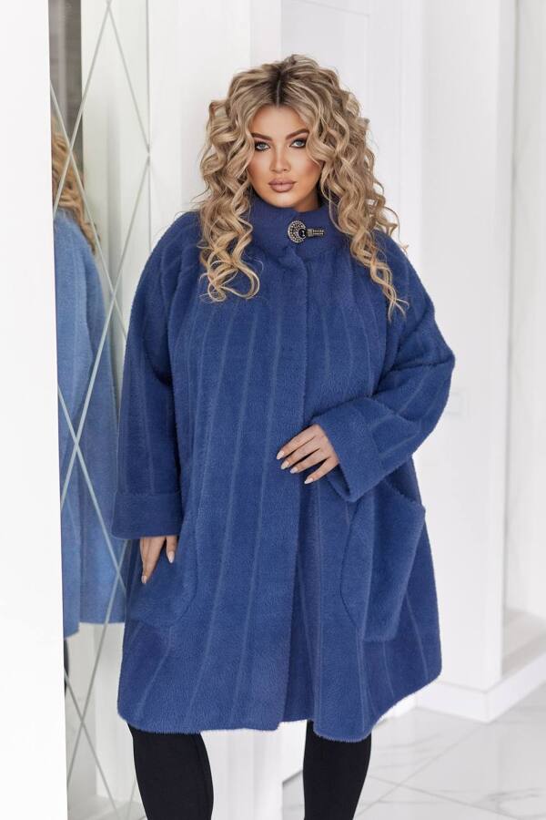 Пальто з альпаки "Монсерат" синє
