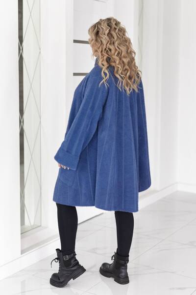 Пальто з альпаки "Монсерат" синє