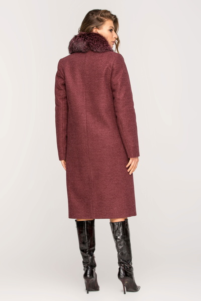 Зимове пальто великих розмірів "Олівія" бордо