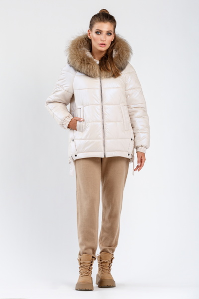 Зимова куртка великих розмірів "Севен" світло-бежева