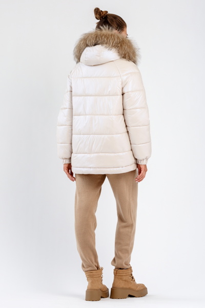 Зимова куртка великих розмірів "Севен" світло-бежева