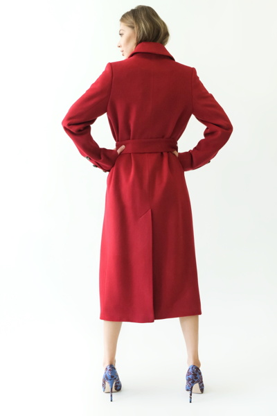 Пальто великих розмірів "Тарлін" червоне