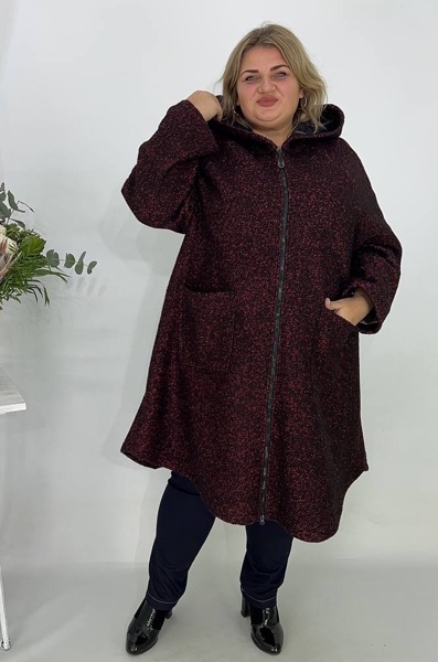 Пальто-пончо "Венеціанка" бордо