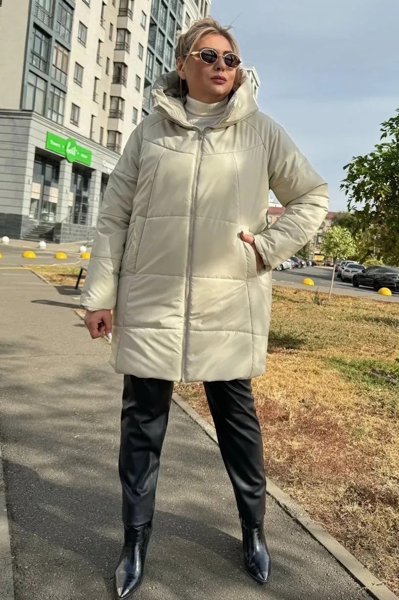 Пуховик "Альбіна" бежевий