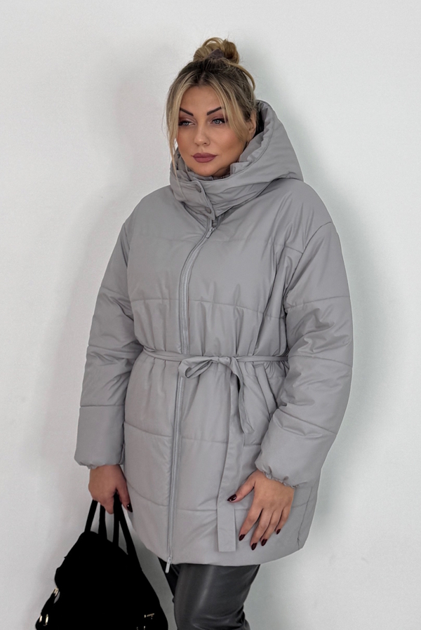 Пуховик "Альма" сірий