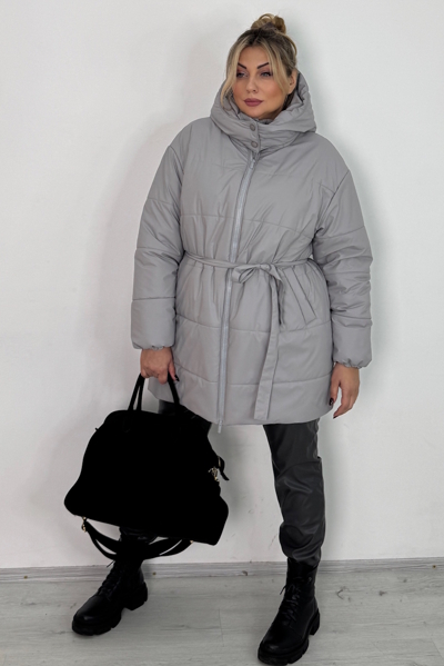 Пуховик "Альма" сірий