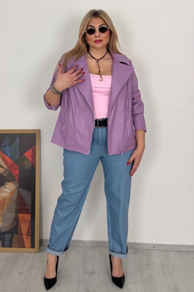 Косуха з екошкіри "Глорія" лаванда