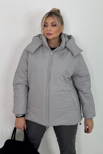 Пуховик "Рейчел" сірий