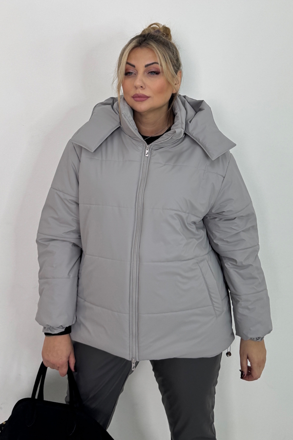 Пуховик "Рейчел" сірий