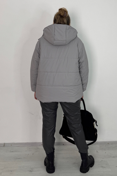 Пуховик "Рейчел" сірий