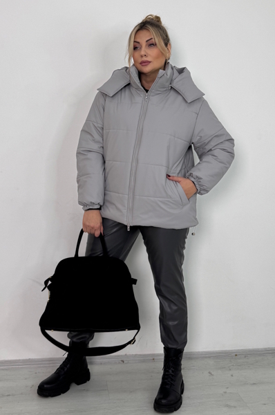 Пуховик "Рейчел" сірий
