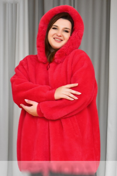 Пальто з альпаки  "Роузі" червоне