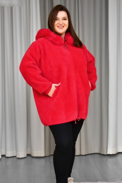 Пальто з альпаки  "Роузі" червоне