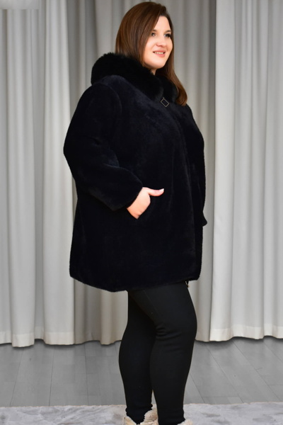 Пальто з альпаки  "Роузі" чорне